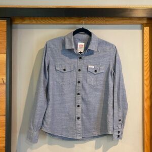 Topo Designs Chambray Women’s Button Down Blue Small